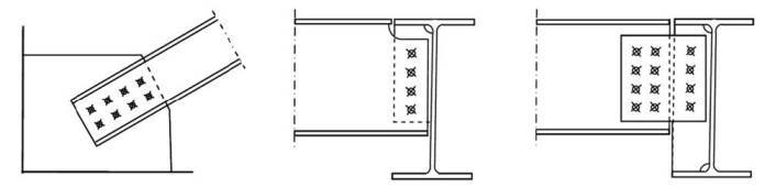 Gusset and fin plate connections - upper part